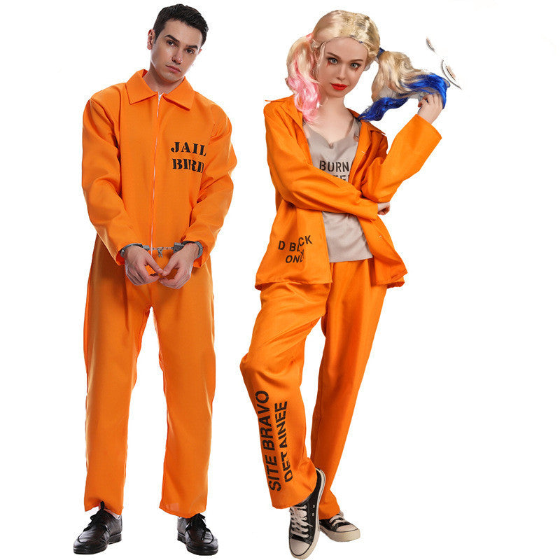 Halloween Orange Prisoner Costume  Unisex Party Outfit for Men & Women