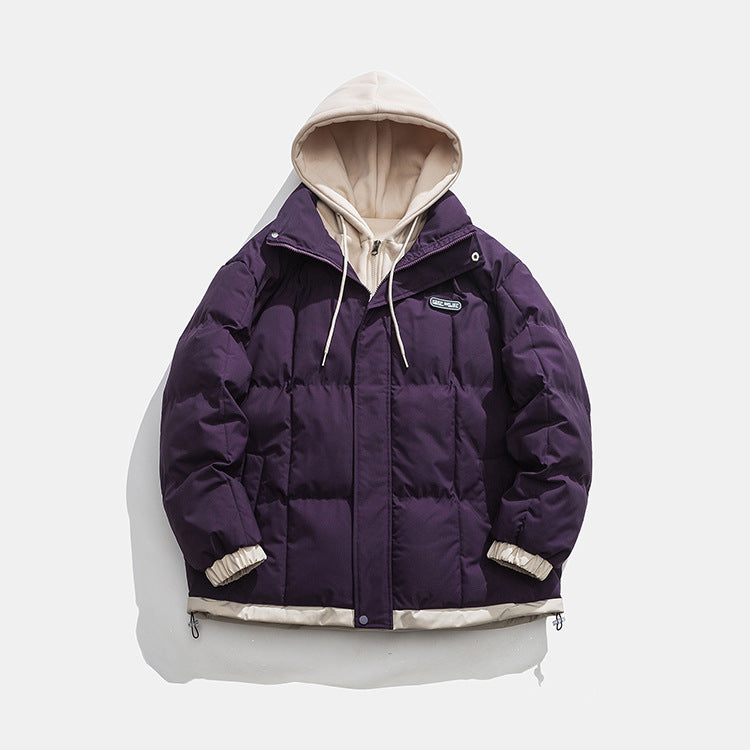 ZyloFash Teen Cotton-Padded Jacket – Fake Two-Piece
