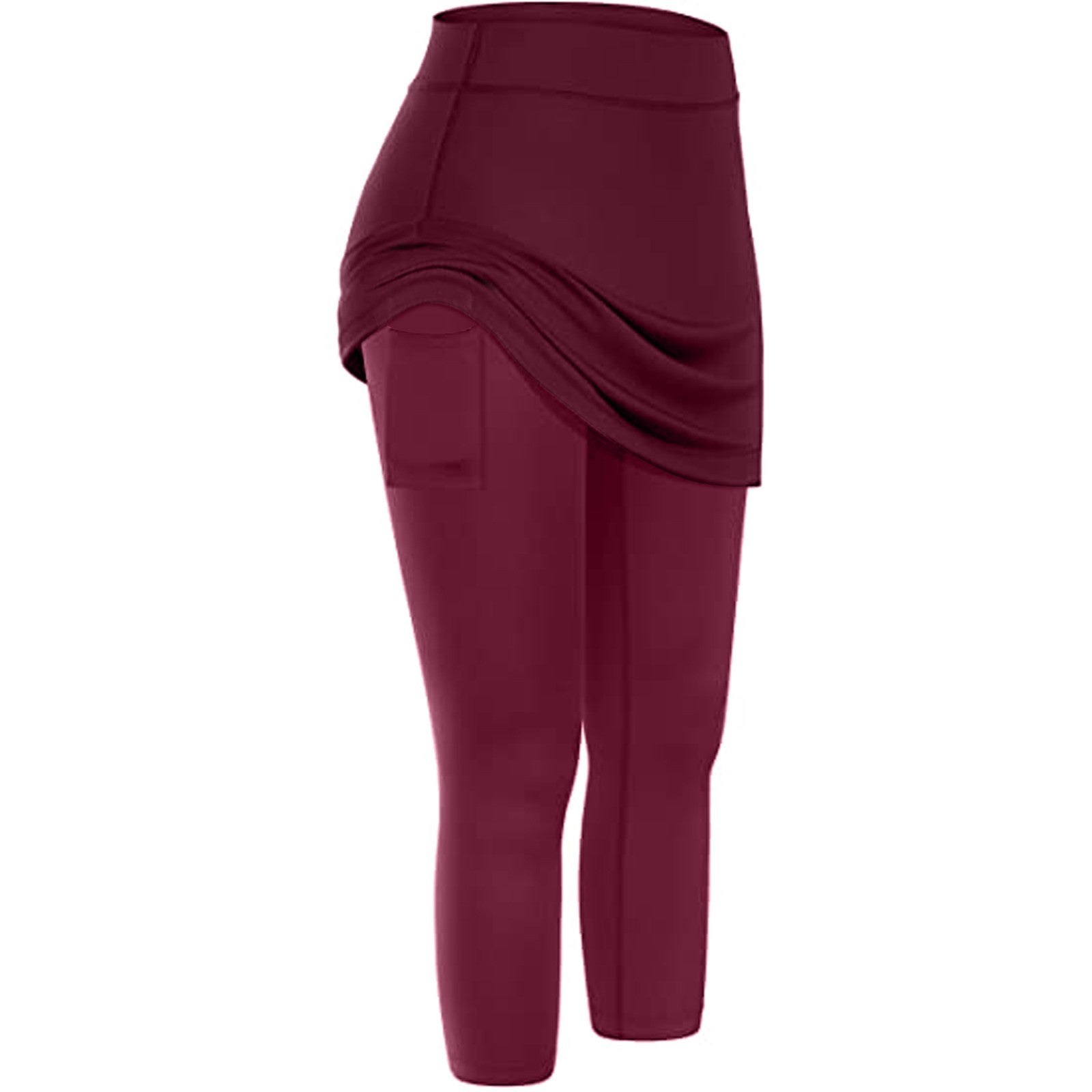 Women’s Tennis Skirted Leggings with Pockets  Sports Yoga Skirt Capris