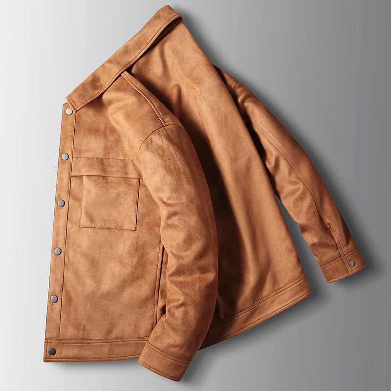 ZyloFash Men’s Loose Suede Jacket
