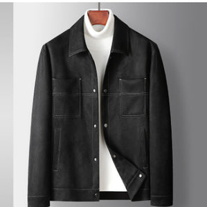 ZyloFash Men’s Loose Suede Jacket