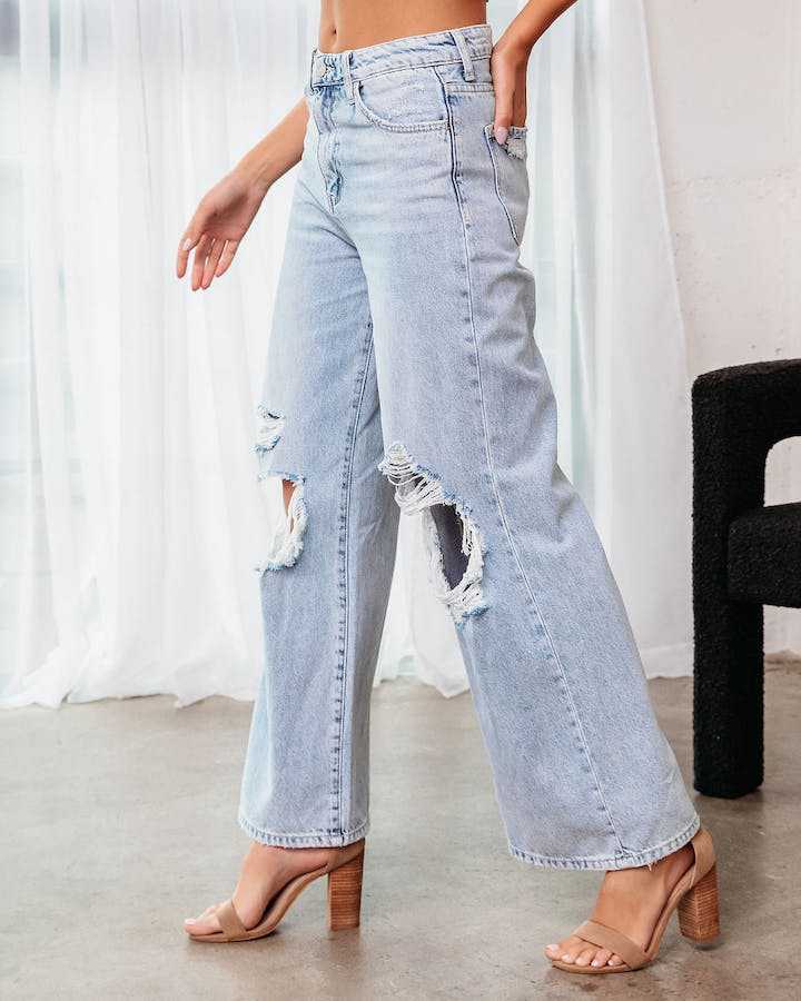 Women’s Ripped Slimming Jeans Trendy Slim Fit Denim