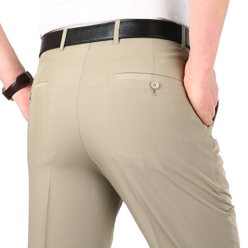 Men's Suit Pants  High Waist Loose Fit Business Formal Wear