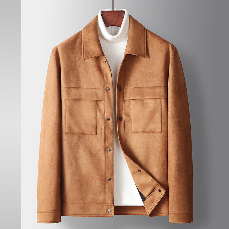 ZyloFash Men’s Loose Suede Jacket