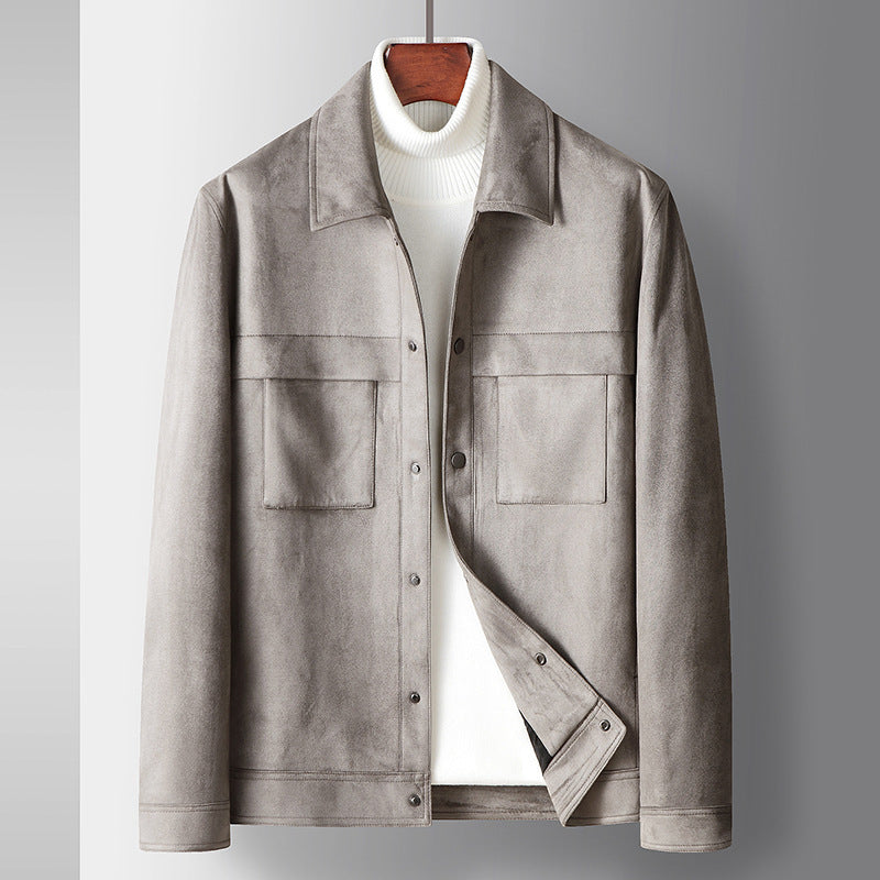 ZyloFash Men’s Loose Suede Jacket