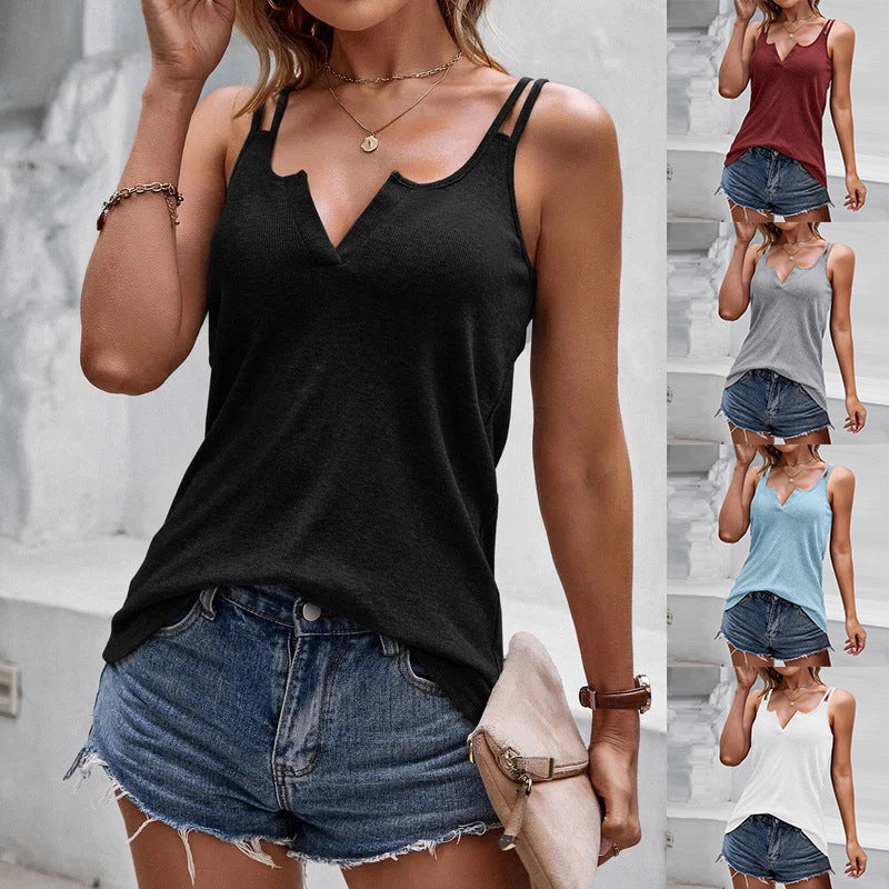 Women’s V-Neck Camisole Casual Spaghetti Strap Tank Top